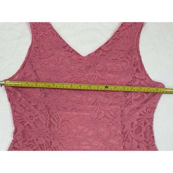 Boston Proper Pink Tank A-line Cami Women's SZ XL Tank Top Mesh Lace Lined EUC - Picture 3 of 8